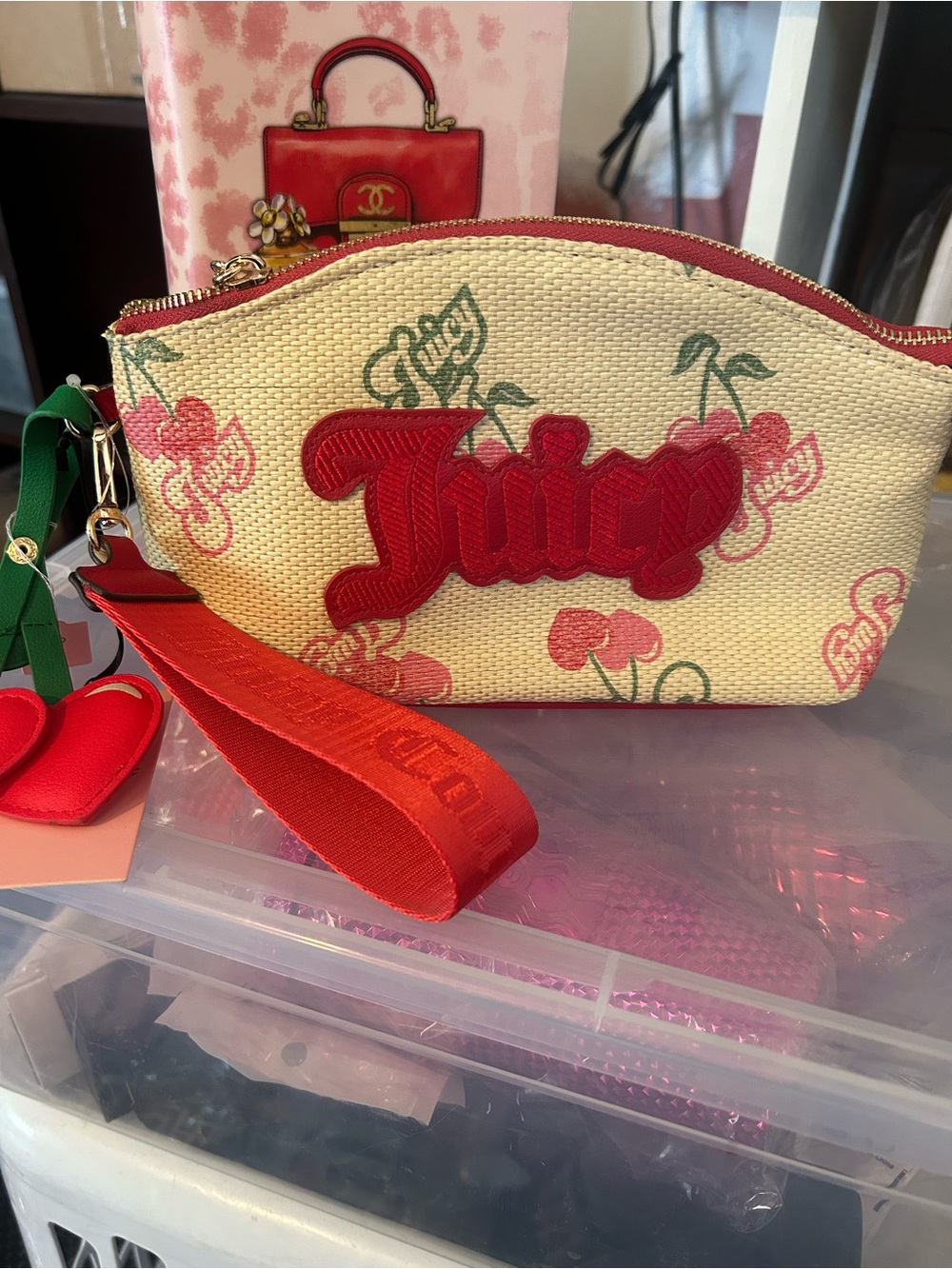 Juicy Couture Raffia Style Clutch Wristlet
